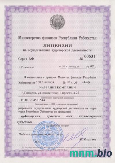 Uzbekistan szablon Word i PDF licencji biznesowej
